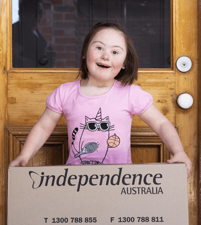 Seamless shopping experiences for Independence Australia customers - child holding box