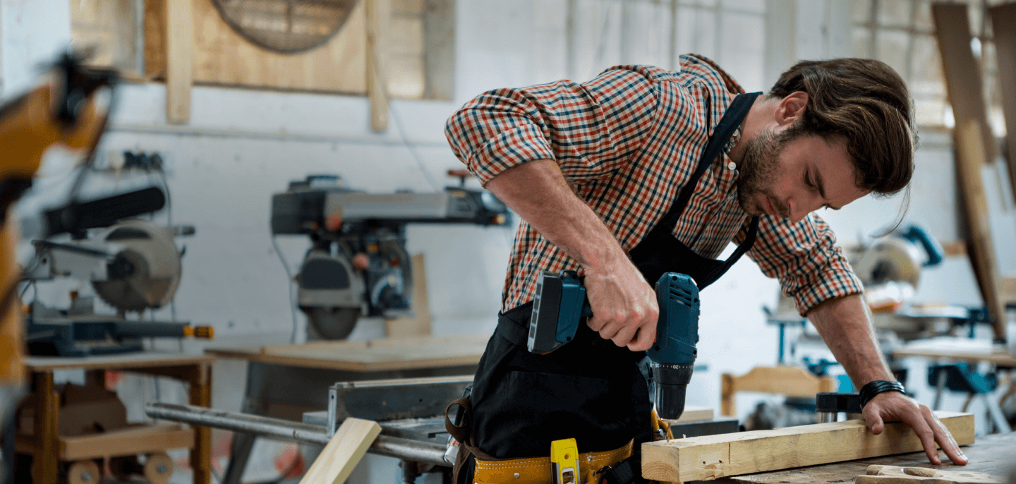 Collaboration between Total Tools and Balance - Person using cordless drill