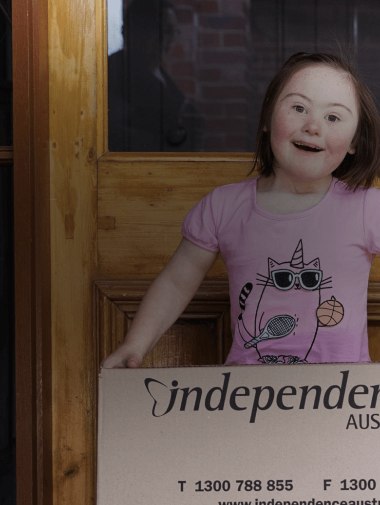Seamless shopping experiences for Independence Australia customers - child holding box