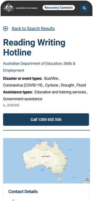 Adobe Commerce supporting the National Bushfire Recovery Agency by Recovery Connect - mobile screen 1